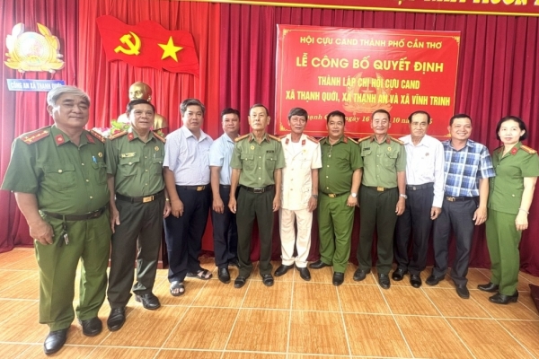 Cần Thơ: Công bố quyết định thành lập 3 Chi hội Cựu CAND sau sáp nhập