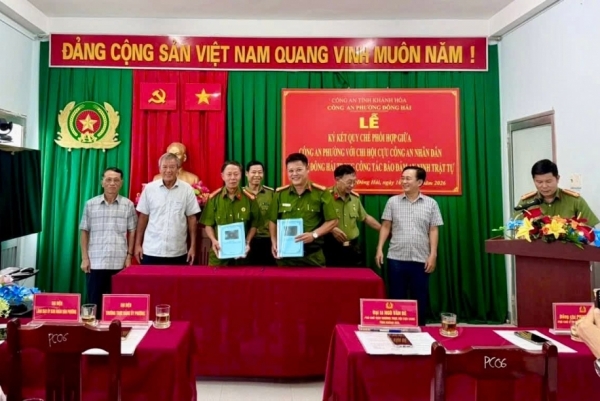 Khánh Hòa: Công an phường Đông Hải ký kết Quy chế phối hợp với Chi hội Cựu CAND đồng cấp
