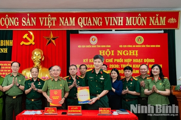 Ninh Bình: Hội Cựu Chiến binh và Hội Cựu CAND tỉnh ký kết Quy chế phối hợp hoạt động giai đoạn 2026-2030