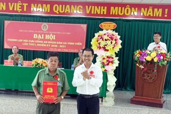 Cần Thơ: Thành lập Hội Cựu CAND xã Vĩnh Viễn, nhiệm kỳ 2026 - 2031