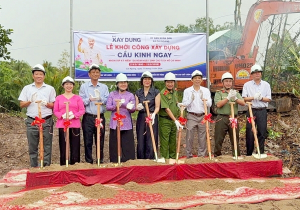 Khởi công xây dựng cầu Kinh Ngay tại xã Cái Ngang, tỉnh Vĩnh Long